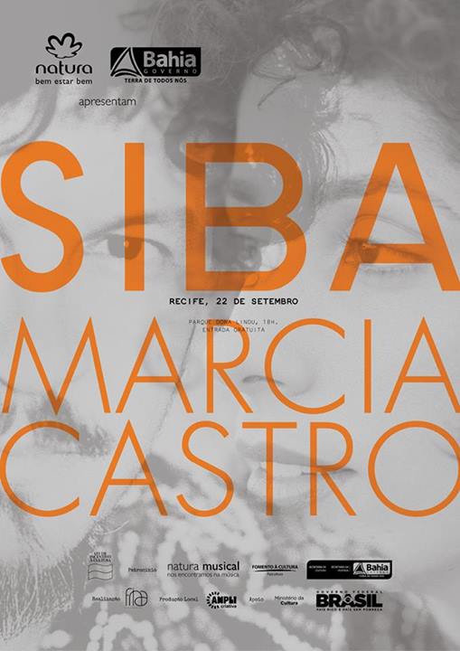 Nesse Domingo tem Shows de Sibá e Márcia Castro, do Festival Natura Musical no Parque Dona Lindu.