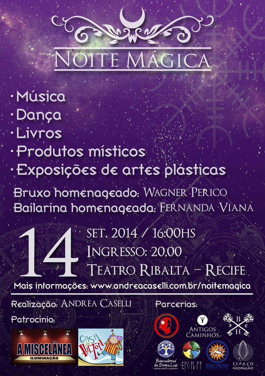 O Espetáculo Noite Mágica acontece neste Domingo (14/9), às 16H, em Recife!